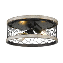 Golden 3171-FM11 BLK-CW - Wry Lighting Bailey 2-light Flush Mount in Matte Black